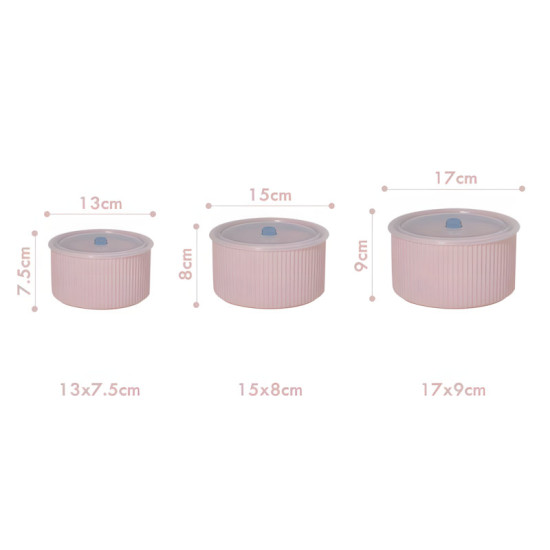Metal Tupperware Set - 3 Pcs	